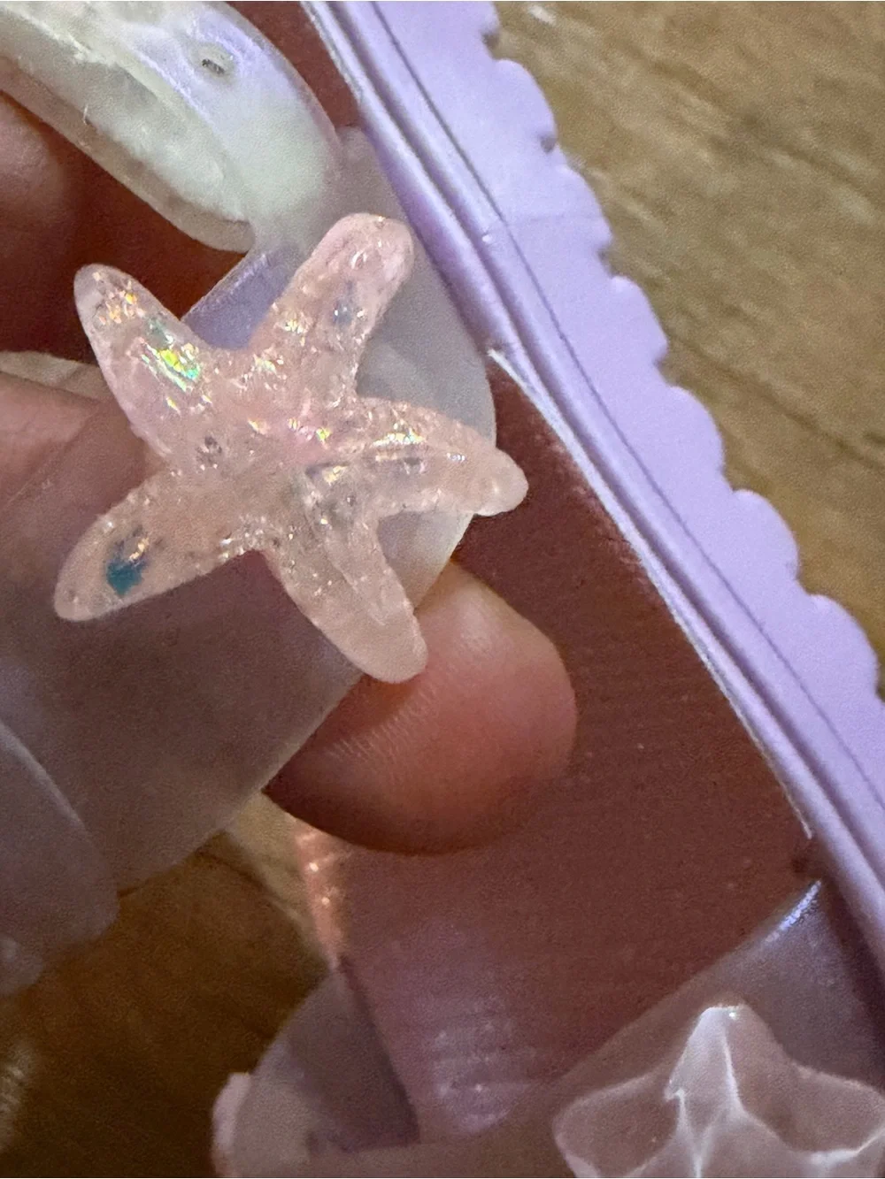 Girls Pink Jelly Sandals with Sea Charm Embellishments